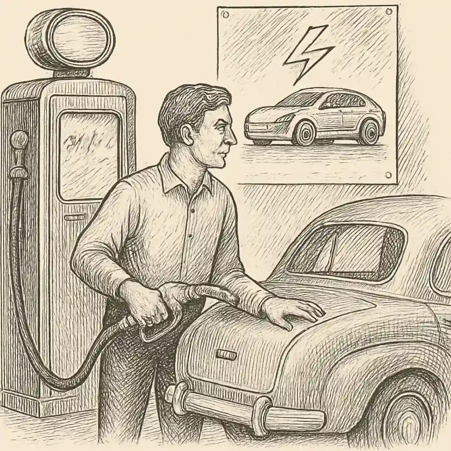 Gasolina para los raros — ilustración Ilustración en grabado sobre Gasolina para los raros