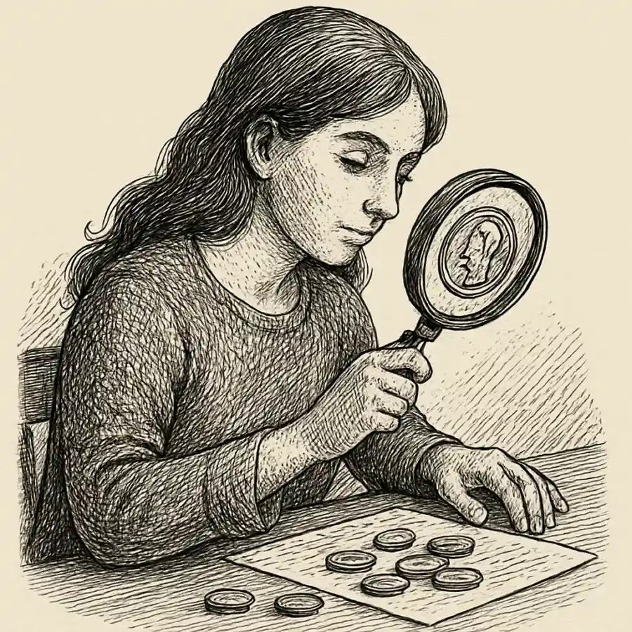 Ilustración en grabado sobre Aprendí a mirar el dinero