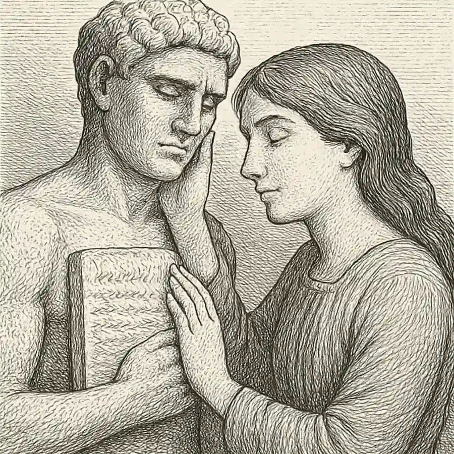 Ilustración en grabado sobre No volverme de piedra
