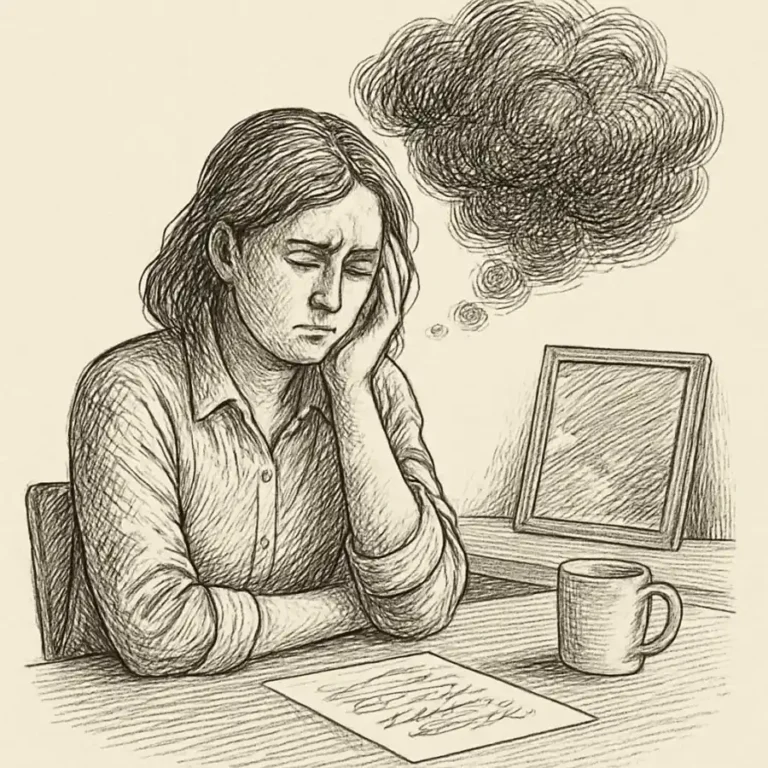 Ilustración en grabado sobre No era drama, era desgaste