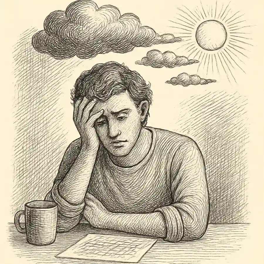 Ilustración en grabado sobre Ansiedad anticipatoria todos los días