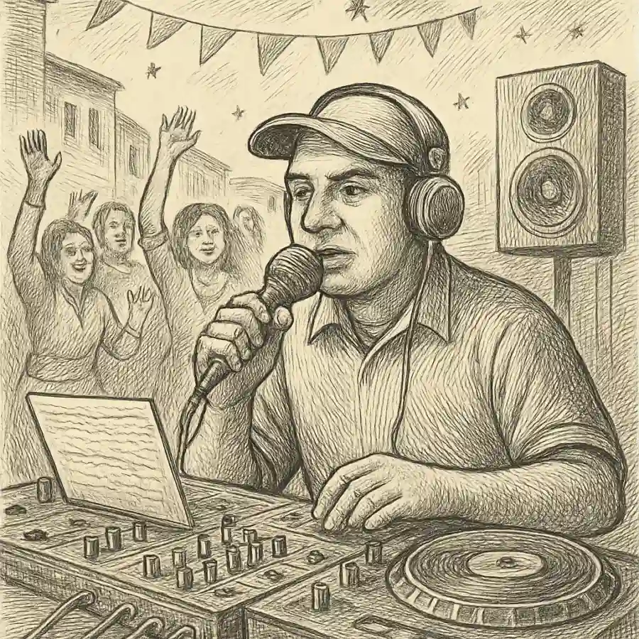 Ilustración en grabado sobre El misterio de la cumbia sonidera