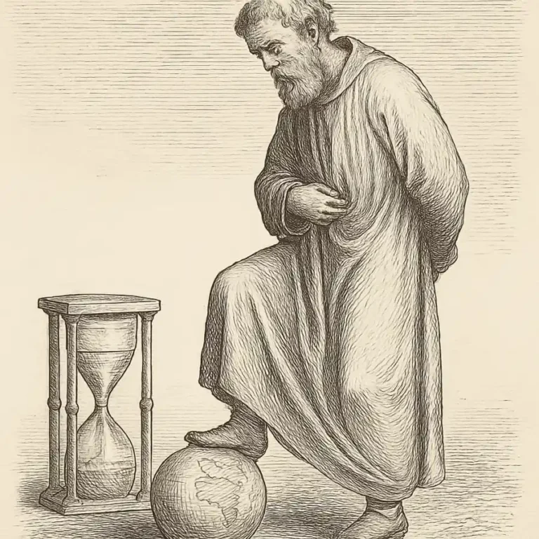 Ilustración en grabado sobre Lo viejo que pisa uno