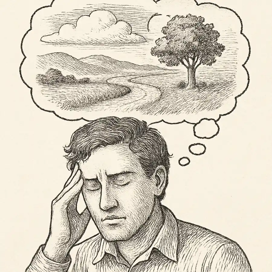 Ilustración en grabado sobre Yo no veo cuando imagino