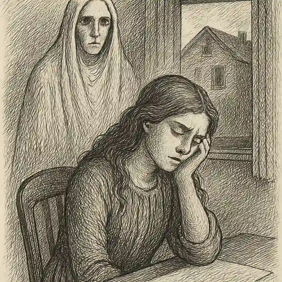 Cuando la casa no estaba sola — ilustración Ilustración en grabado sobre Cuando la casa no estaba sola