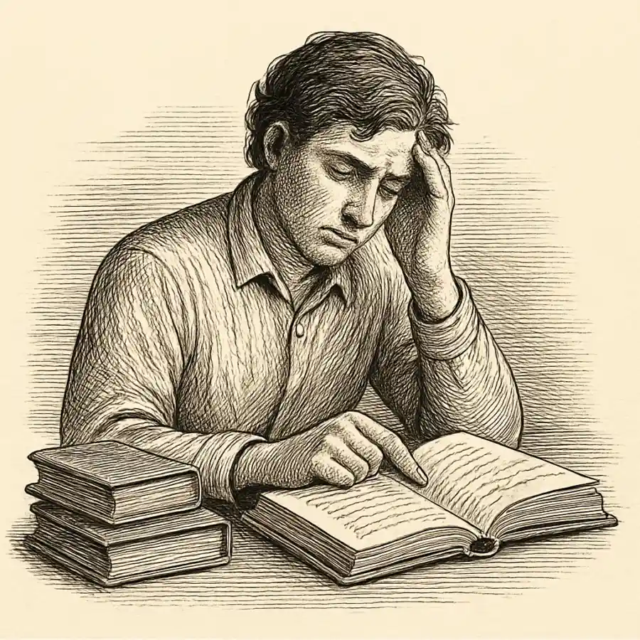 Abría libros como si respondieran — ilustración Ilustración en grabado sobre Abría libros como si respondieran