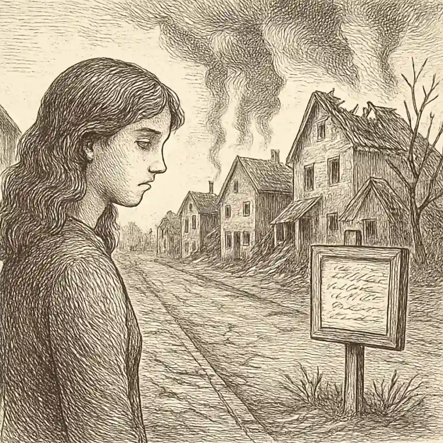 Solastalgia en mi propia calle — ilustración Ilustración en grabado sobre Solastalgia en mi propia calle