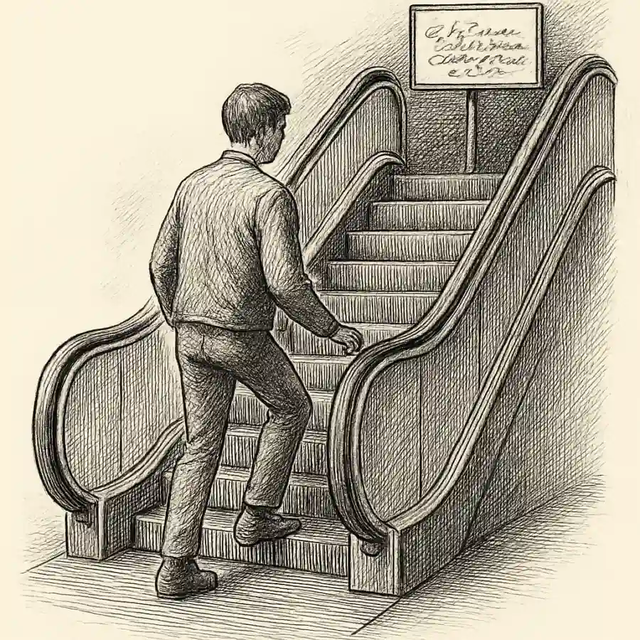 La escalera que me desordena — ilustración Ilustración en grabado sobre La escalera que me desordena