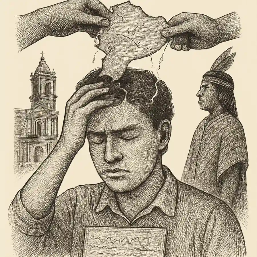 Mi mezcla no cabe — ilustración Ilustración en grabado sobre Mi mezcla no cabe