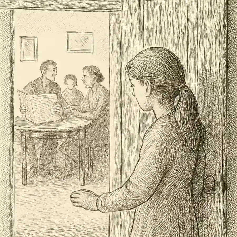 Ilustración en grabado sobre Cerrar la puerta cuesta
