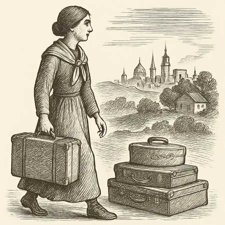 Lo que traen las maletas — ilustración Ilustración en grabado sobre Lo que traen las maletas