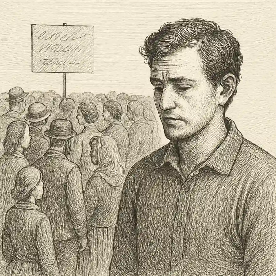 Ser uno más — ilustración Ilustración en grabado sobre Ser uno más