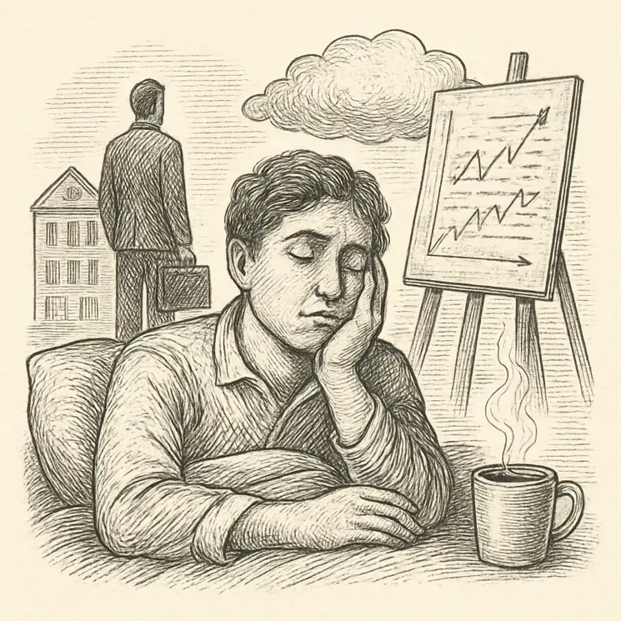 Solo quiero descansar — ilustración Ilustración en grabado sobre Solo quiero descansar