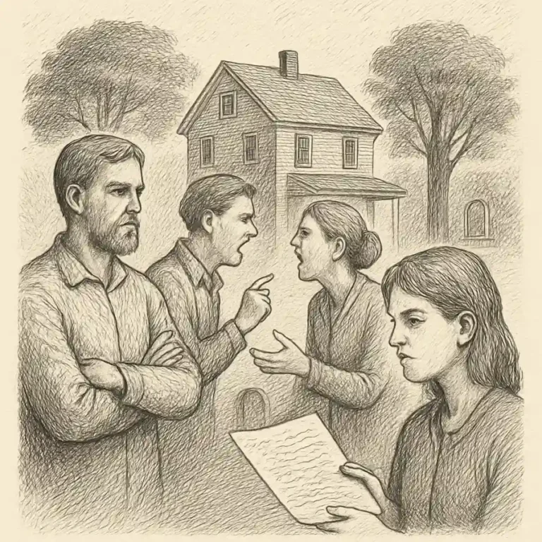 Ilustración en grabado sobre La casa que nos separó