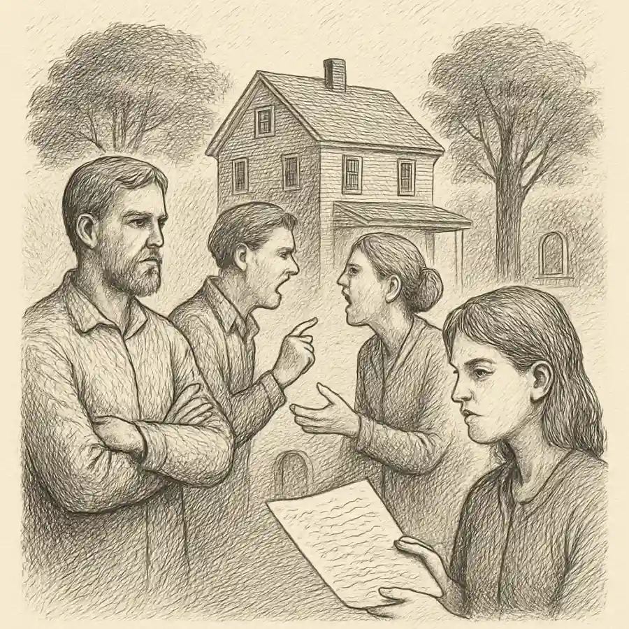La casa que nos separó — ilustración Ilustración en grabado sobre La casa que nos separó