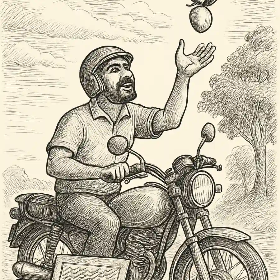 El mango que me cayó del cielo — ilustración Ilustración en grabado sobre El mango que me cayó del cielo