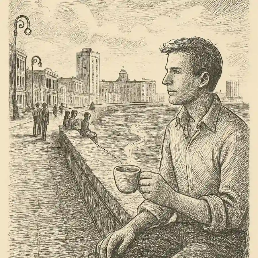 Ilustración en grabado sobre El mejor lugar del mundo huele a salitre y café