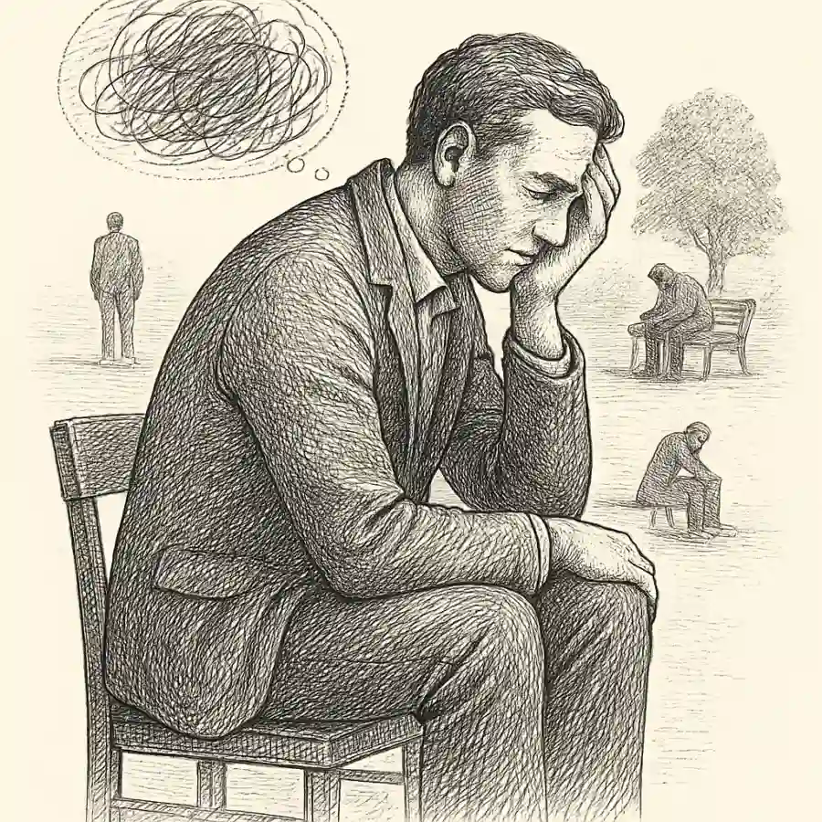 Los hombres solos que aprendieron a no pedir — ilustración Ilustración en grabado sobre Los hombres solos que aprendieron a no pedir