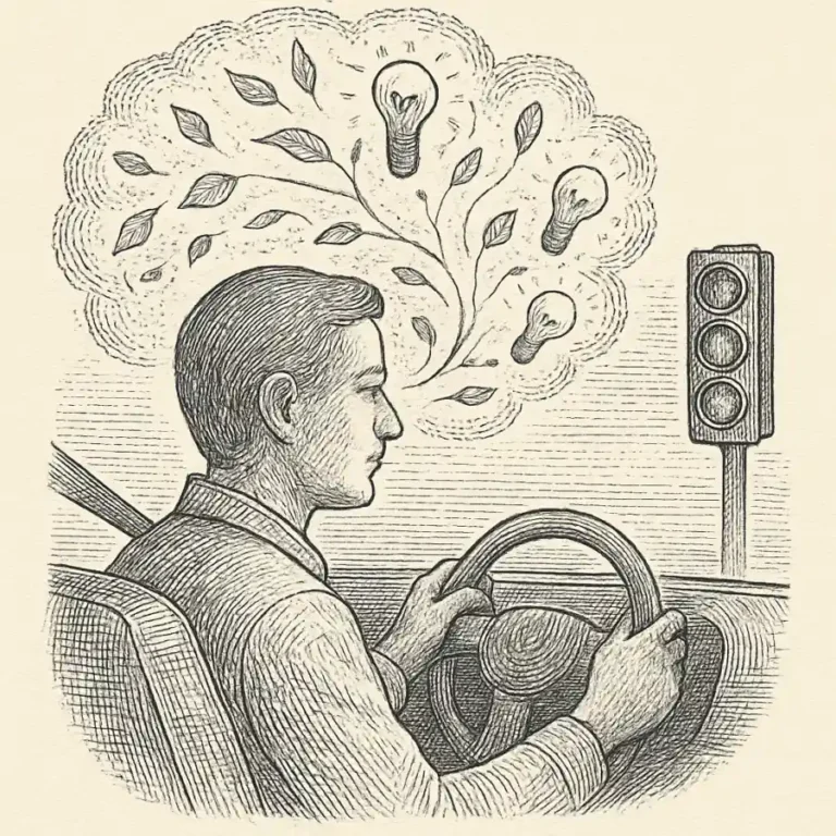 Ilustración en grabado sobre Flujo de ideas en silencio