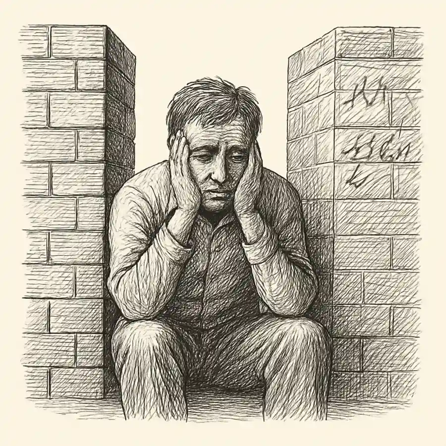 Ilustración en grabado sobre El doble muro: cuando la enfermedad no basta y el estigma termina de destruirte