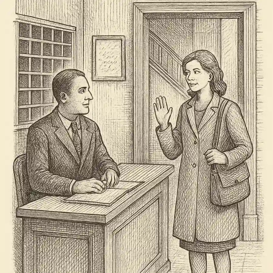 Ilustración en grabado sobre La portería sabe quiénes entran