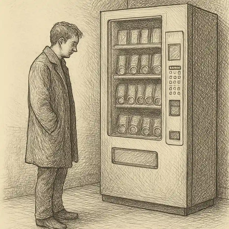 La máquina que me pide hacerlo todo — ilustración Ilustración en grabado sobre La máquina que me pide hacerlo todo