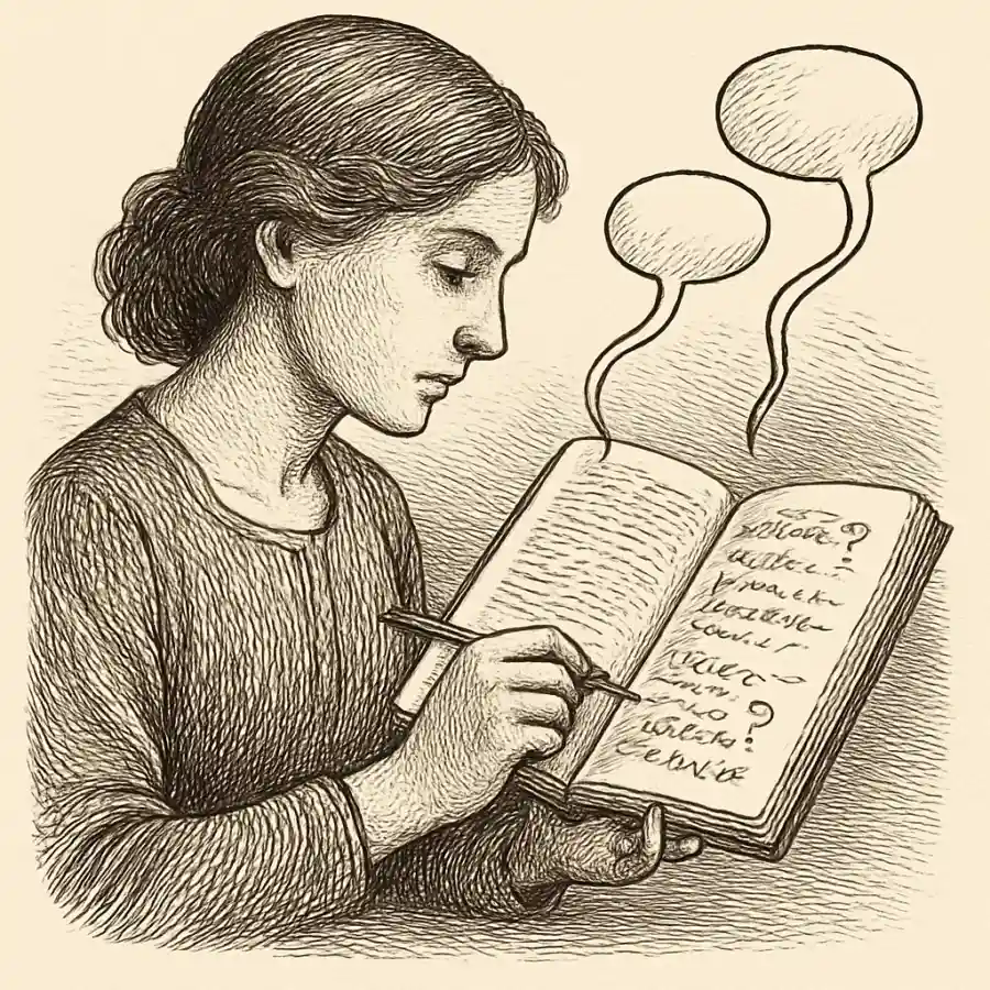 Las notas al margen también conversan — ilustración Ilustración en grabado sobre Las notas al margen también conversan