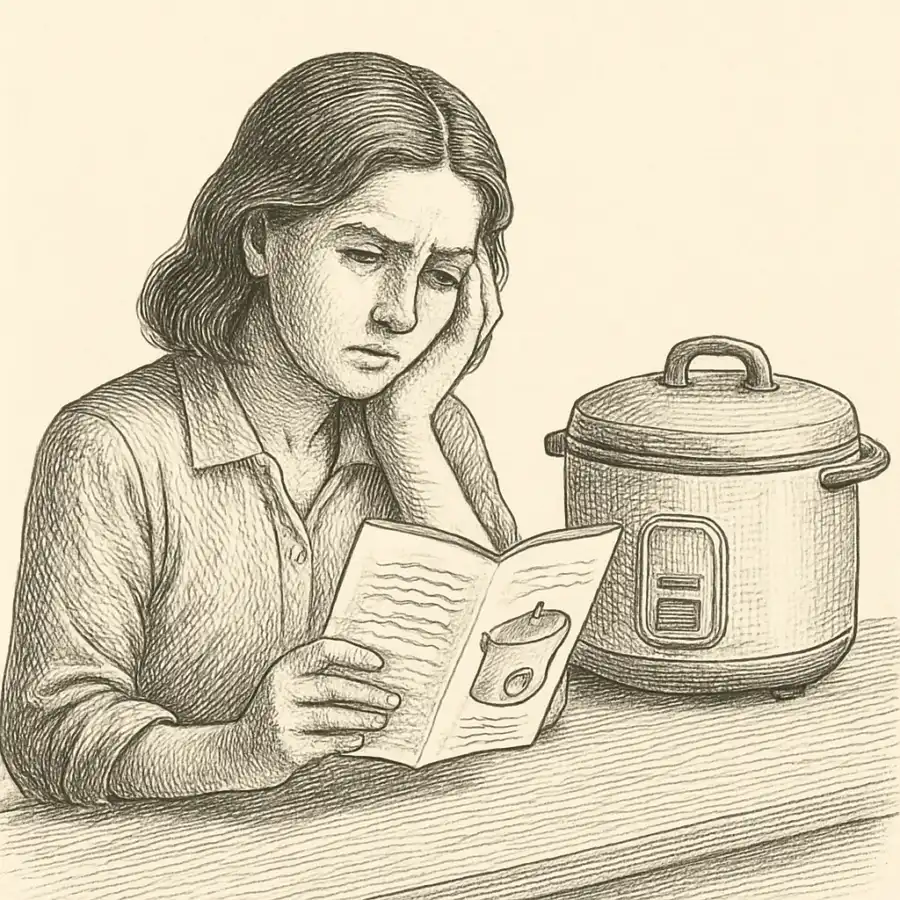 Ilustración en grabado sobre Manual para una olla que ya no existe