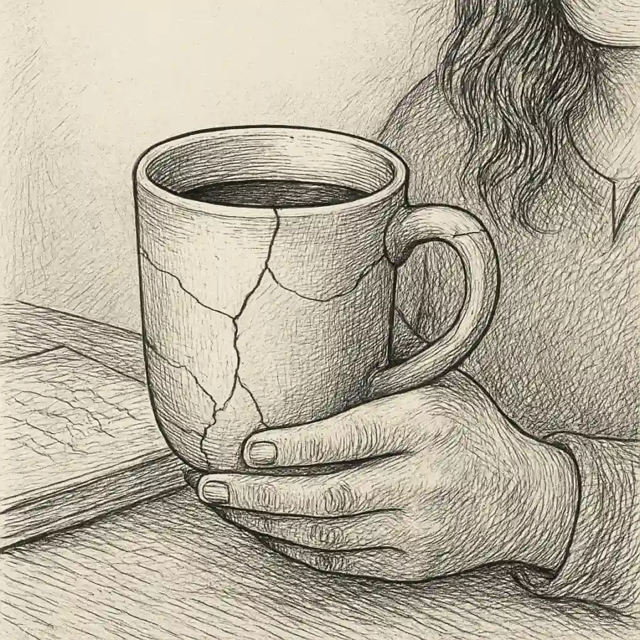 Ilustración en grabado sobre La taza que no jubilo