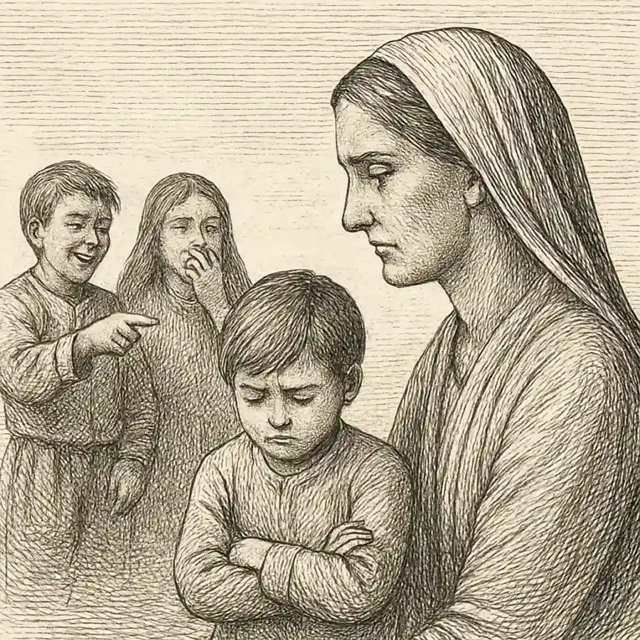 También se hace daño sin decir nada — ilustración Ilustración en grabado sobre También se hace daño sin decir nada
