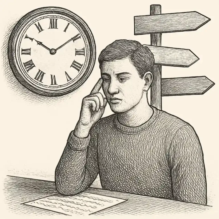 Ilustración en grabado sobre Me cuesta ubicarme en mi propia edad