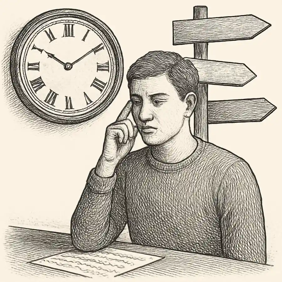 Me cuesta ubicarme en mi propia edad — ilustración Ilustración en grabado sobre Me cuesta ubicarme en mi propia edad