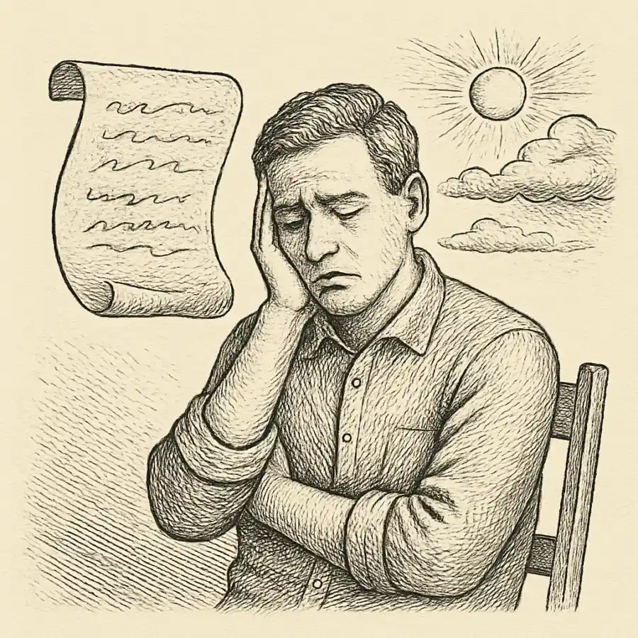 Me preocupa lo fácil que digo “es lo que hay — ilustración Ilustración en grabado sobre Me preocupa lo fácil que digo “es lo que hay