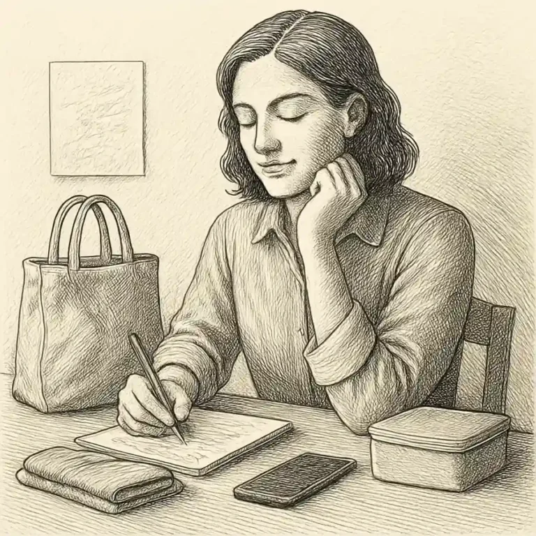 Ilustración en grabado sobre Preparé unas cosas para mañana y eso me bastó