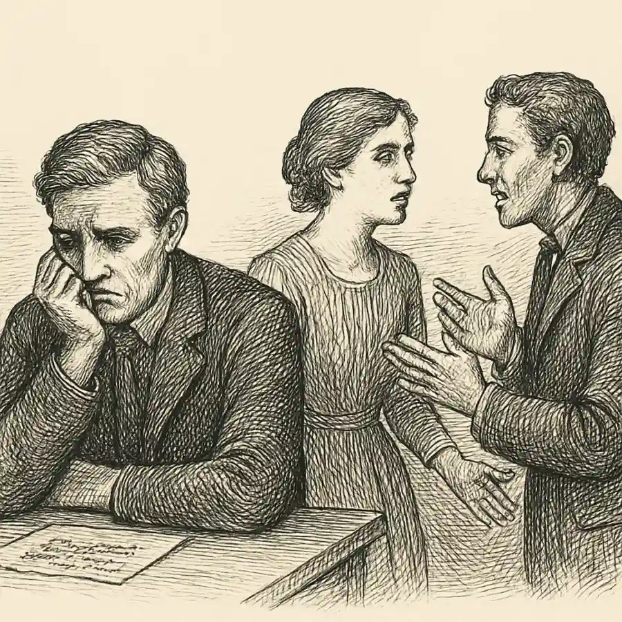 Me quedé callado y luego me pesó — ilustración Ilustración en grabado sobre Me quedé callado y luego me pesó
