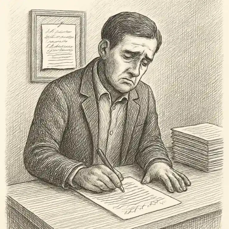 Ilustración en grabado sobre Me incomoda verme como un trámite