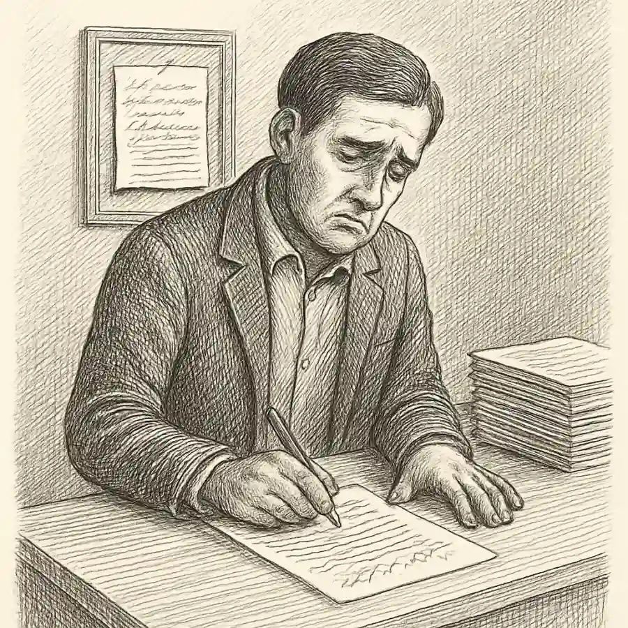 Ilustración en grabado sobre Me incomoda verme como un trámite