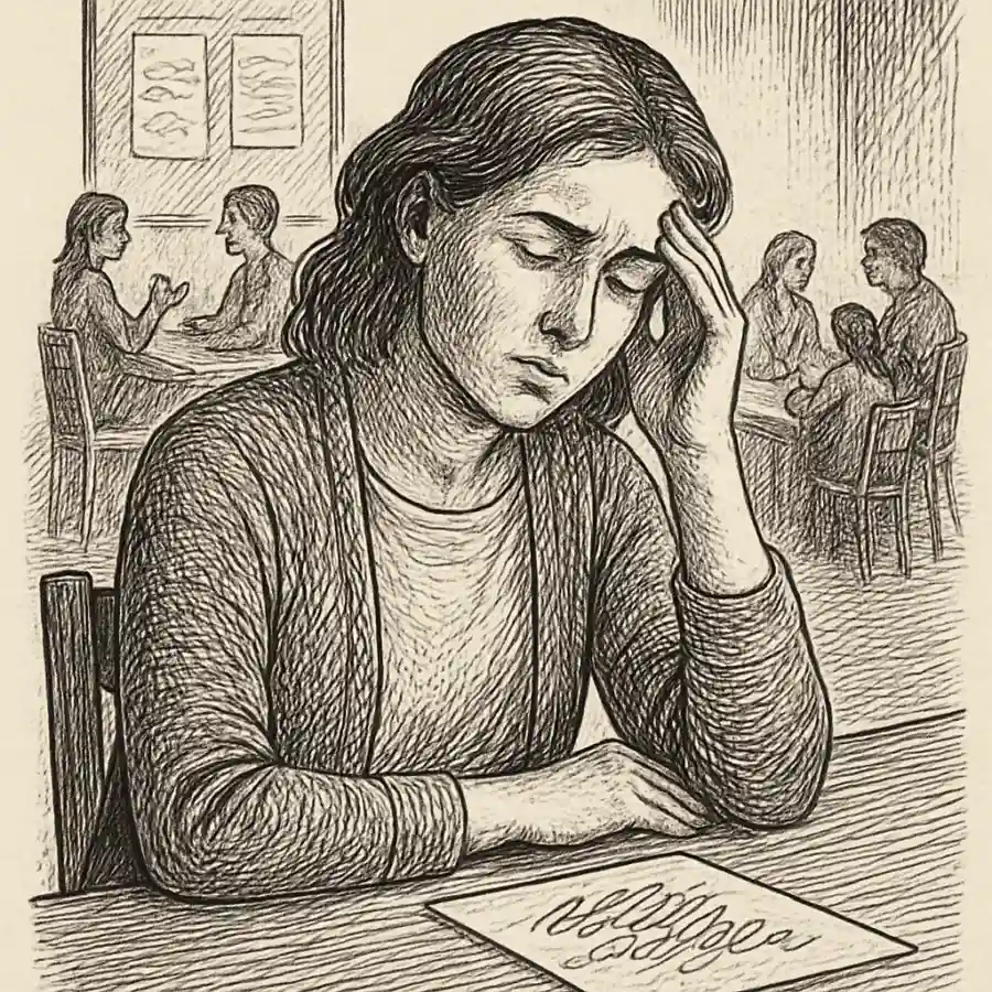 Ilustración en grabado sobre Me dio culpa no ofrecerme otra vez