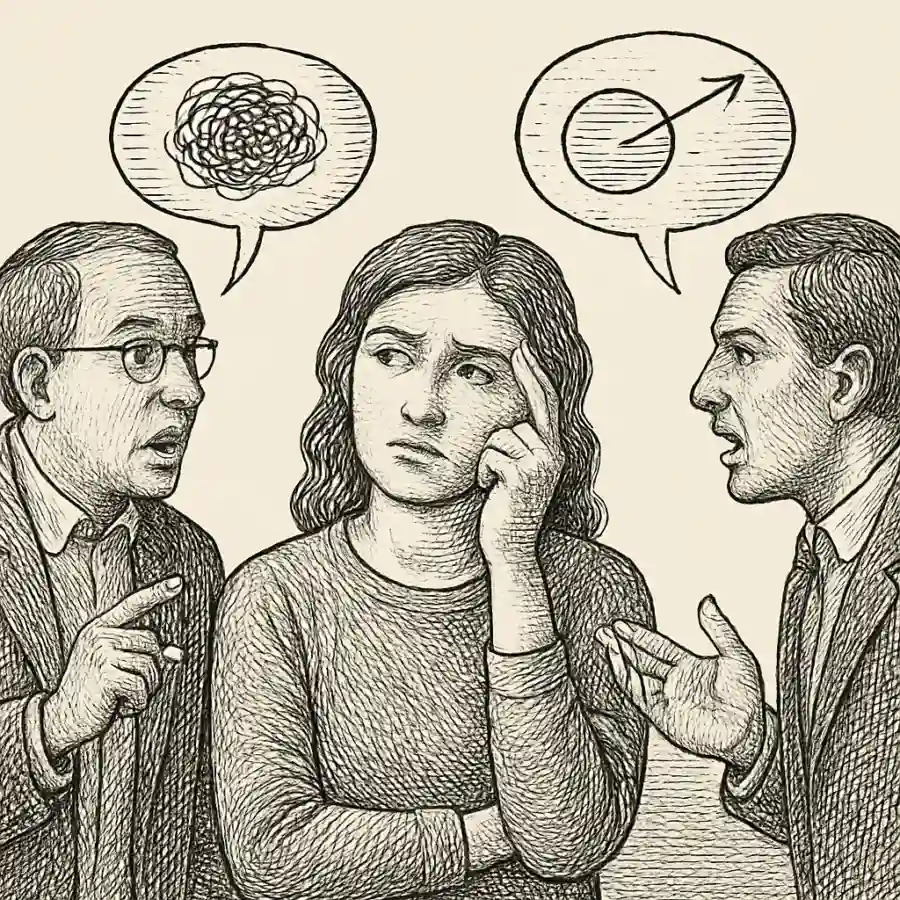 Quiero distinguir entre tener razón y razonar bien — ilustración Ilustración en grabado sobre Quiero distinguir entre tener razón y razonar bien