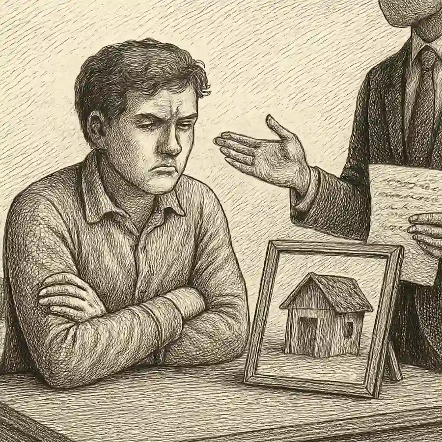 Me enfada tener que agradecer cualquier habitación — ilustración Ilustración en grabado sobre Me enfada tener que agradecer cualquier habitación