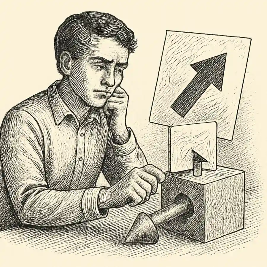 Igual no tengo que apretar más, sino cambiar el dibujo — ilustración Ilustración en grabado sobre Igual no tengo que apretar más, sino cambiar el dibujo