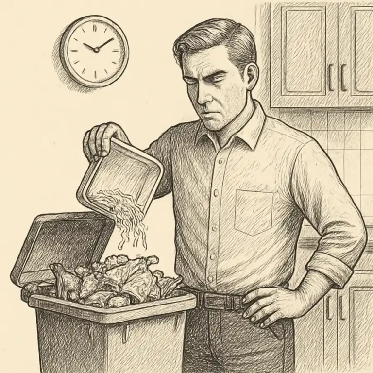 Ilustración en grabado sobre Me demoré más de la cuenta con un táper