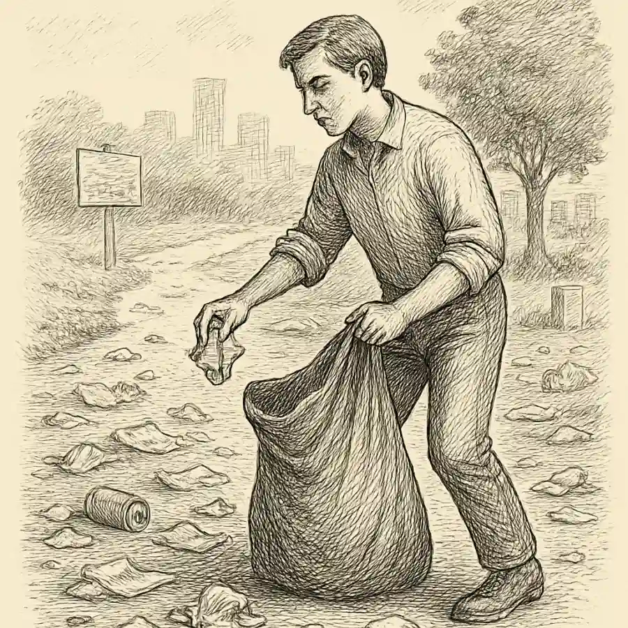 No quiero seguir dejando el desorden para el que viene — ilustración Ilustración en grabado sobre No quiero seguir dejando el desorden para el que viene