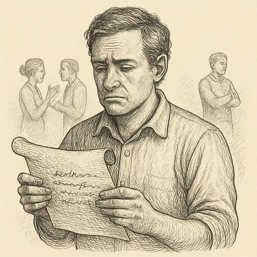 Eso de decir normal nomás para no demorar — ilustración Ilustración en grabado sobre Eso de decir normal nomás para no demorar