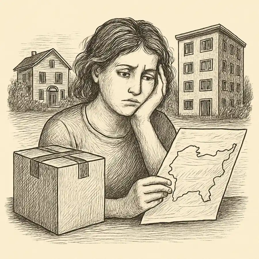 Me cuesta decir dónde vivo de verdad — ilustración Ilustración en grabado sobre Me cuesta decir dónde vivo de verdad