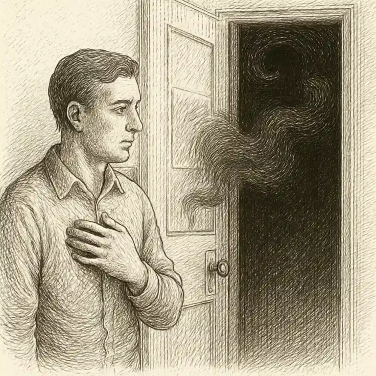 Ilustración en grabado sobre El misterio no se resuelve: se te mete adentro