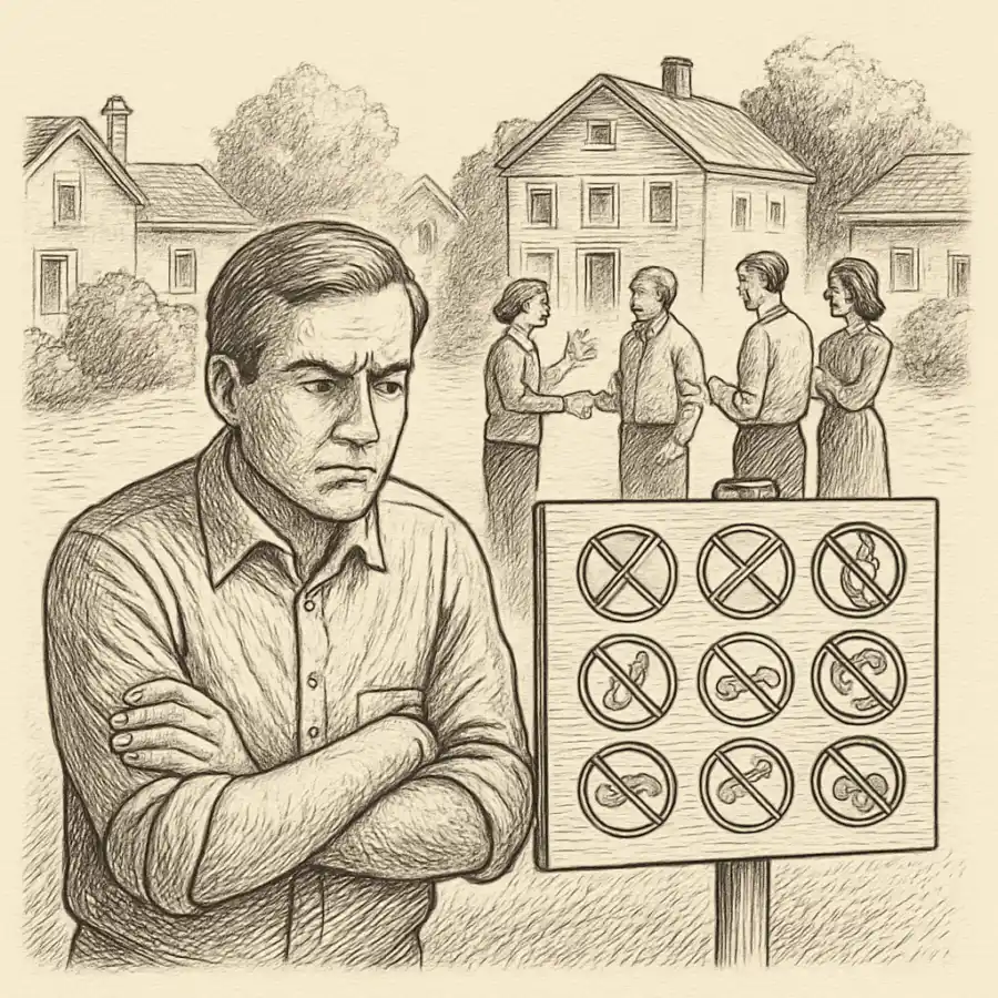Ilustración en grabado sobre Me molesta que prohibir sea lo único que se nos ocurre