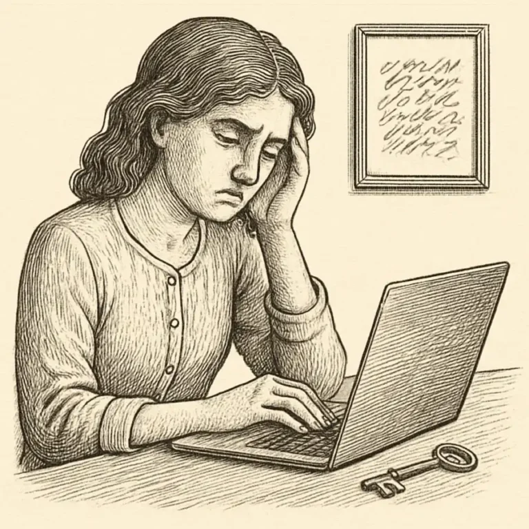 Ilustración en grabado sobre Seguí usando una clave que ya no era mía