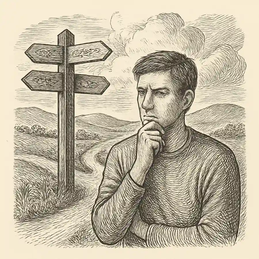 Me anda fallando eso de saber qué quiero — ilustración Ilustración en grabado sobre Me anda fallando eso de saber qué quiero