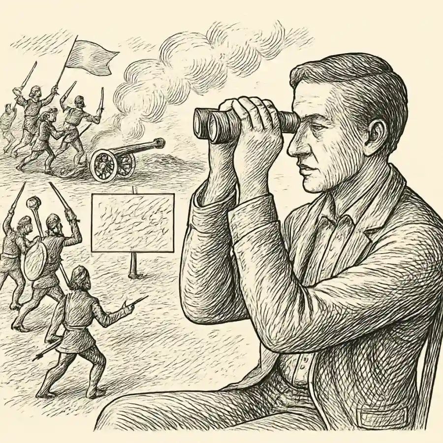 Ser neutral no siempre significa mirar mejor — ilustración Ilustración en grabado sobre Ser neutral no siempre significa mirar mejor